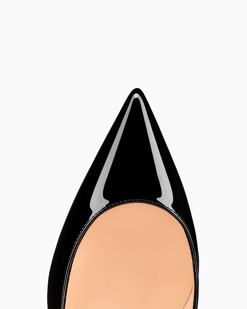 Kate Series - 80 mm Pumps - Luxurious Red Bottom Black Patent Leather Stiletto Heels