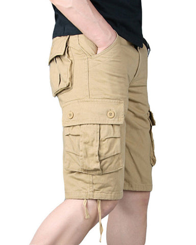 Large Size Multi-pocket Cotton Loose Sports Shorts