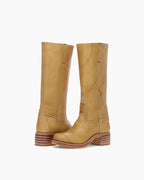 Women's Black Leather Knee-High Boots