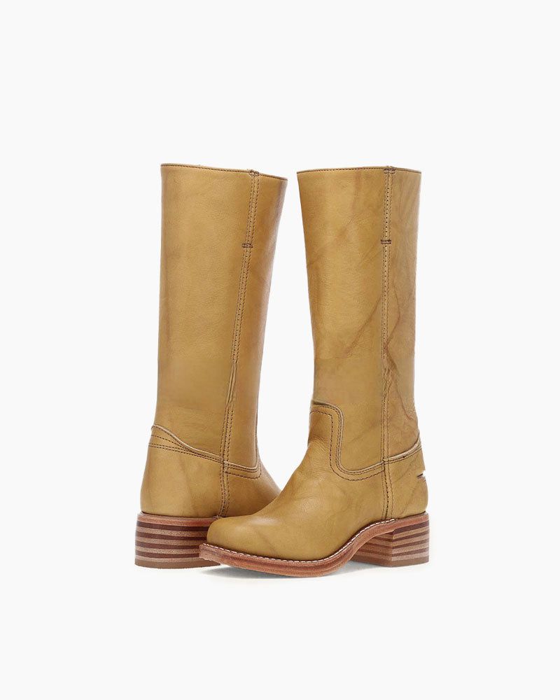 Women's Black Leather Knee-High Boots