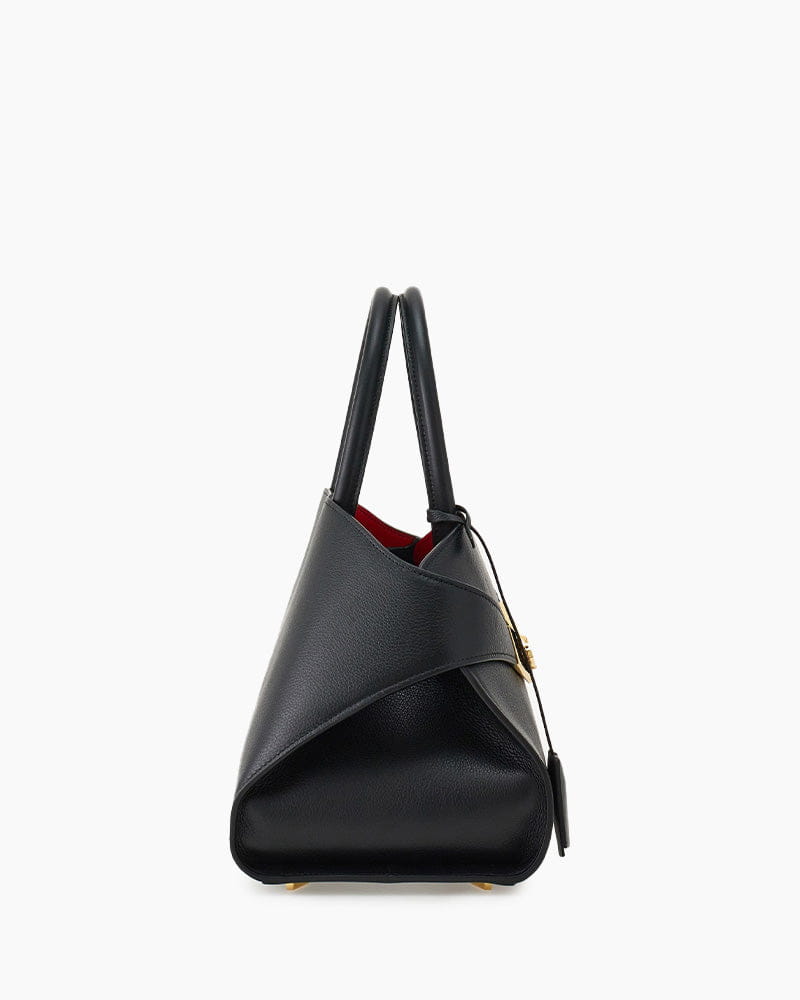 Small Hug Leather Handbag with Top Handle