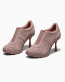 The Retro Amis Suede High Heel Sneakers-Pink