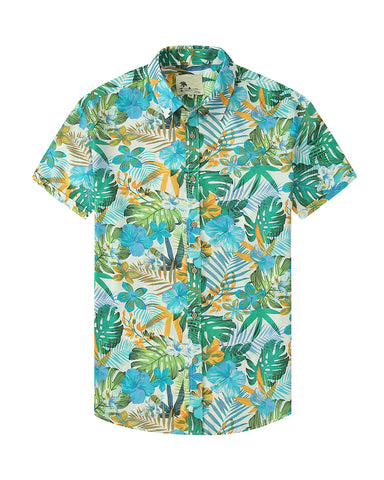 Summer Beach Flower-Print Camp Shirt