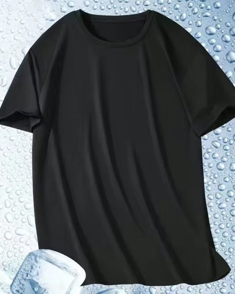 Large Size Ice Silk Stretch Sports Fitness T-shirt