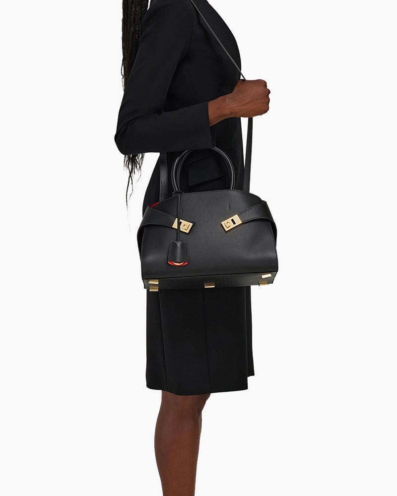 Small Hug Leather Handbag with Top Handle