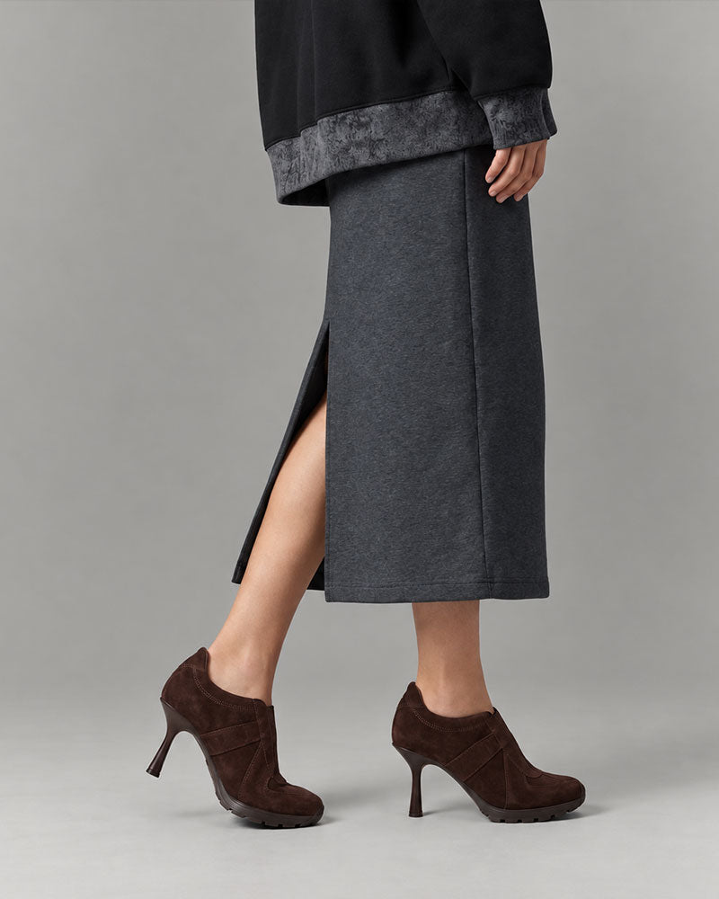 The Retro Amis Suede High Heel Sneakers-Brown