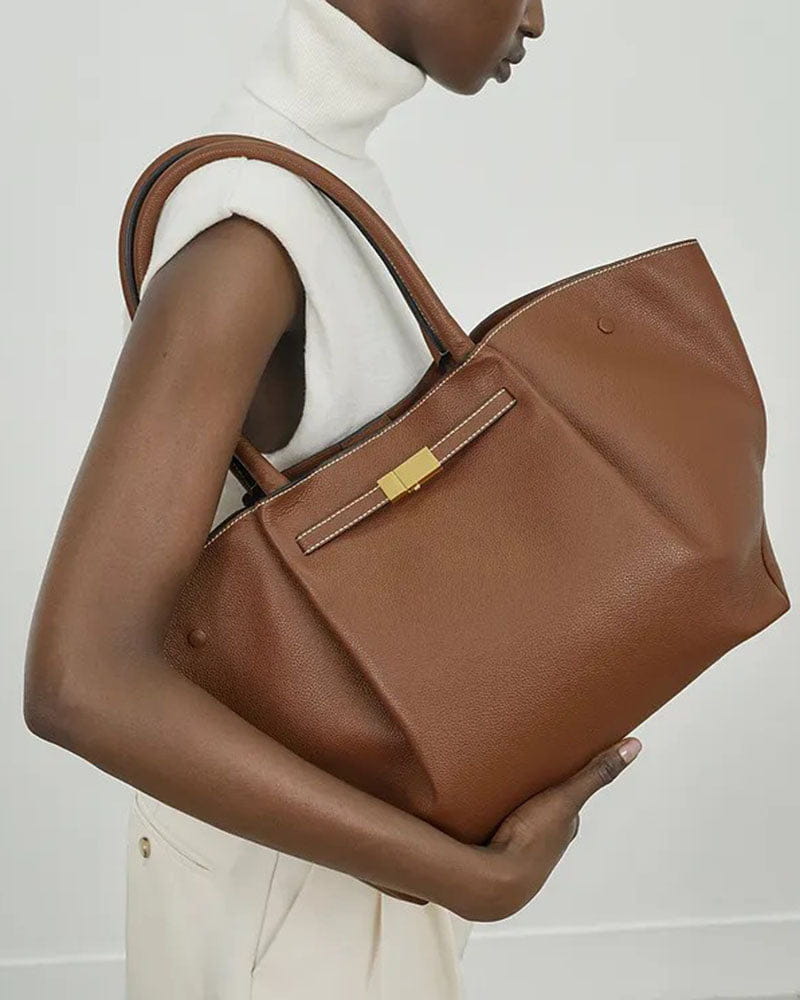 Women's New York Belted Leather Tote Bag