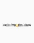 Classic Cable Heart Station Bracelet, 3mm