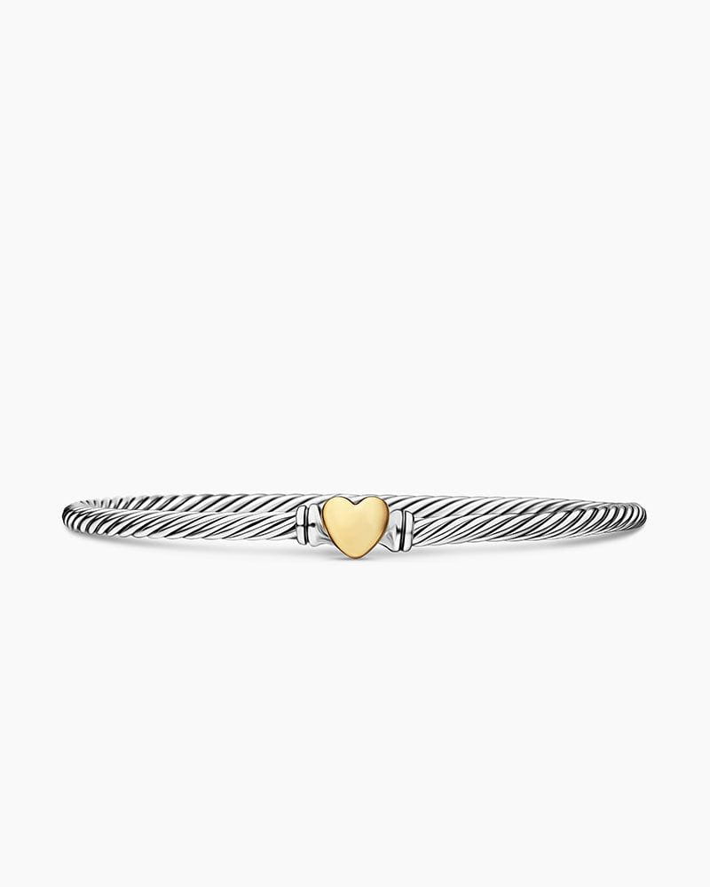 Classic Cable Heart Station Bracelet, 3mm