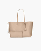 Large Leather Shopping Bag with Structured Design