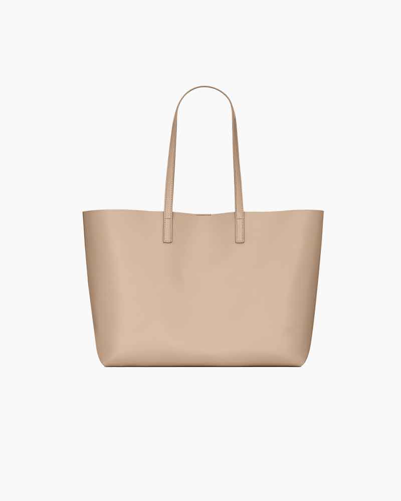 Large Leather Shopping Bag with Structured Design