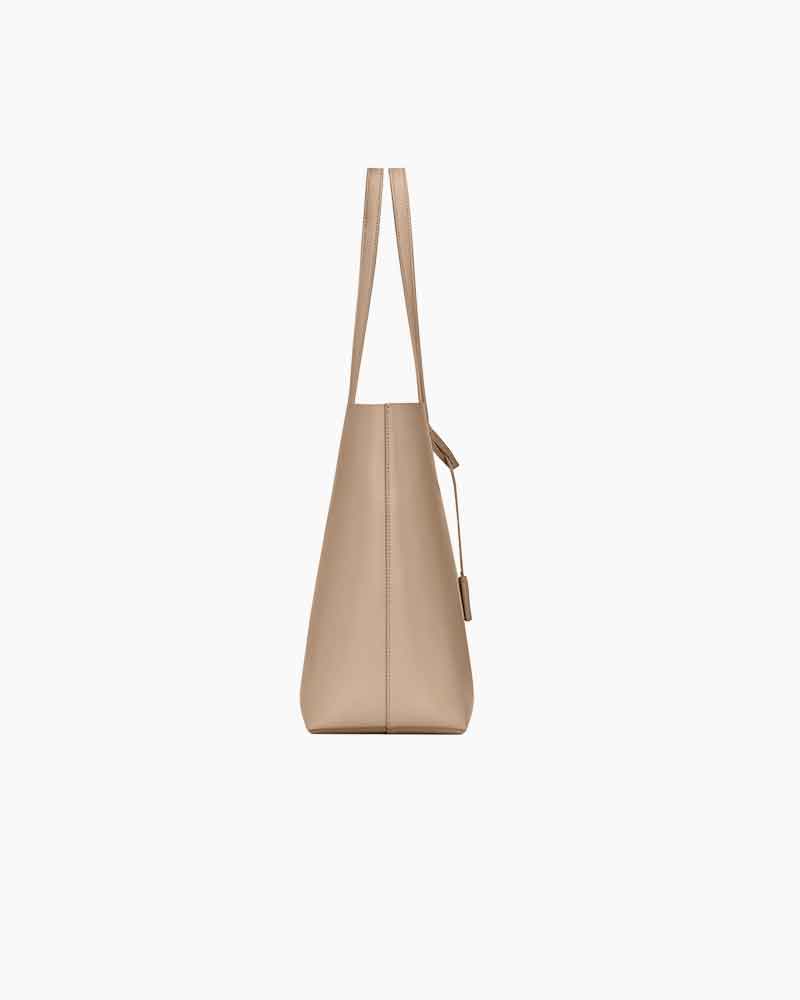 Large Leather Shopping Bag with Structured Design
