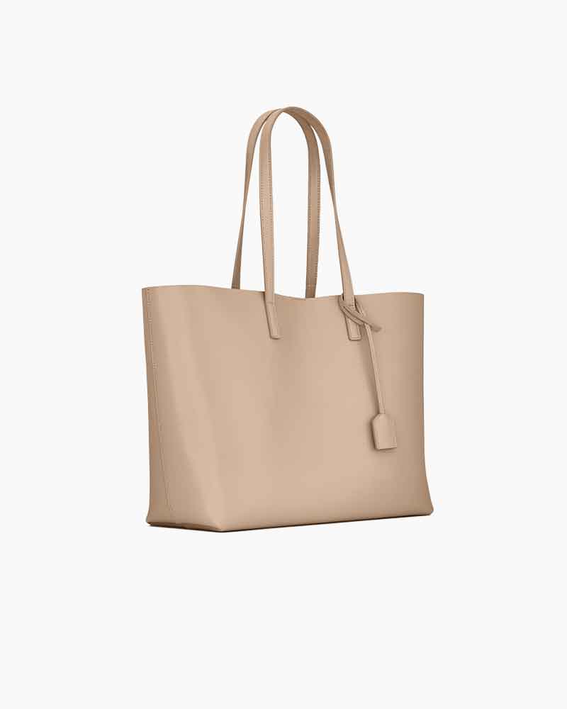 Large Leather Shopping Bag with Structured Design