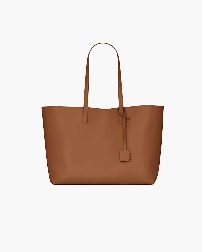 Large Leather Shopping Bag with Structured Design