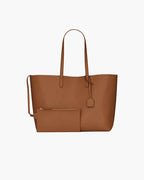 Large Leather Shopping Bag with Structured Design