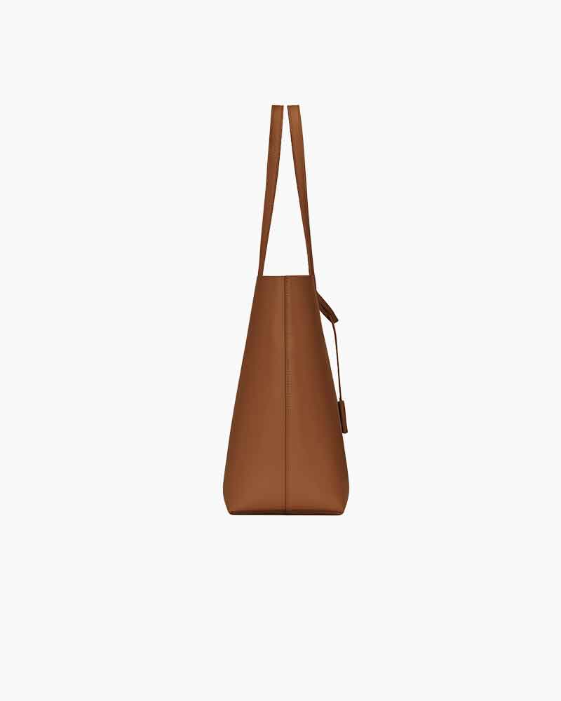 Large Leather Shopping Bag with Structured Design