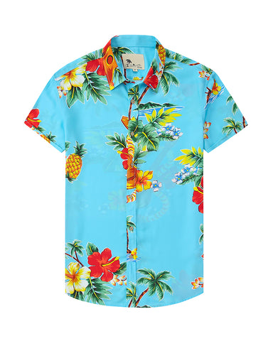 Summer Beach Flower-Print Camp Shirt