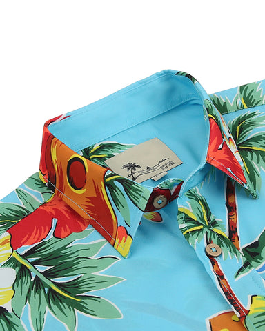 Summer Beach Flower-Print Camp Shirt