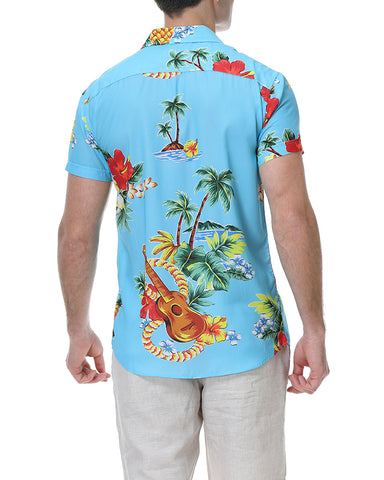 Summer Beach Flower-Print Camp Shirt