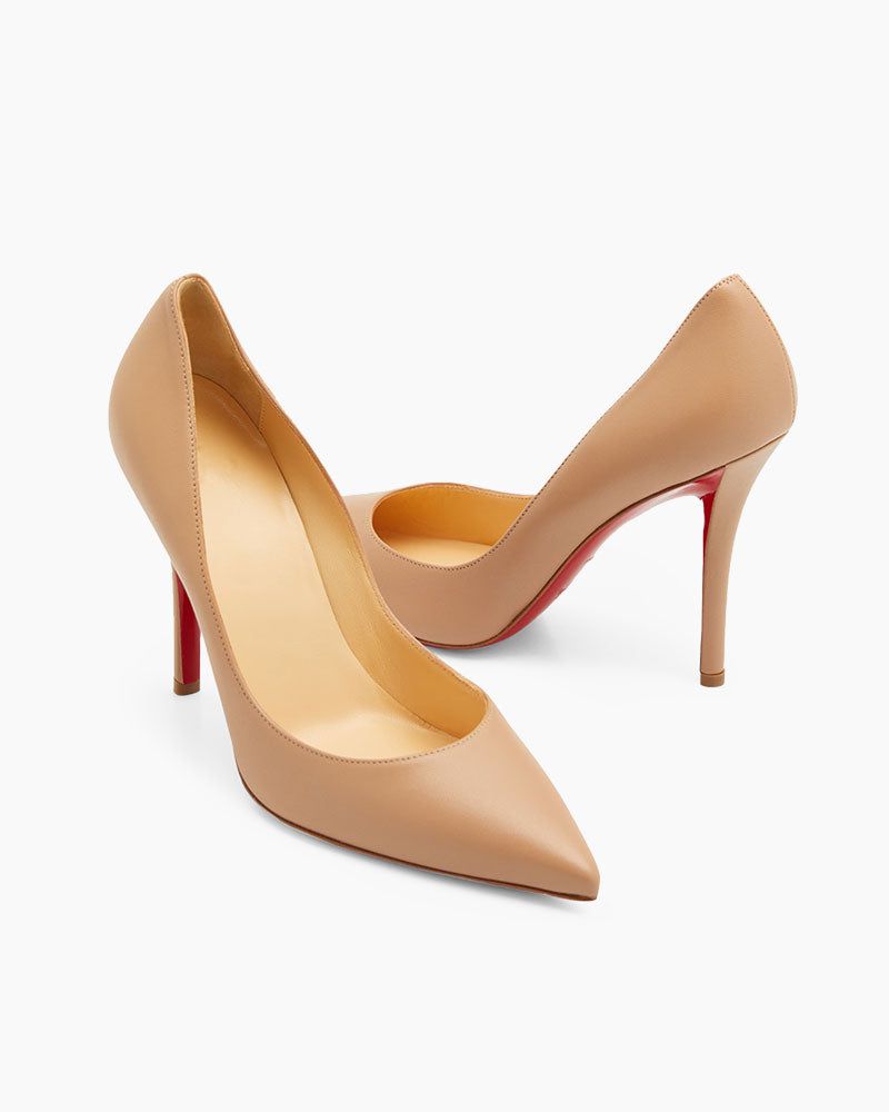 Women's Apostrophy Leather Pointed Red-Sole Pumps