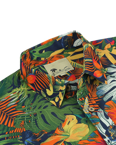 Summer Beach Flower-Print Camp Shirt