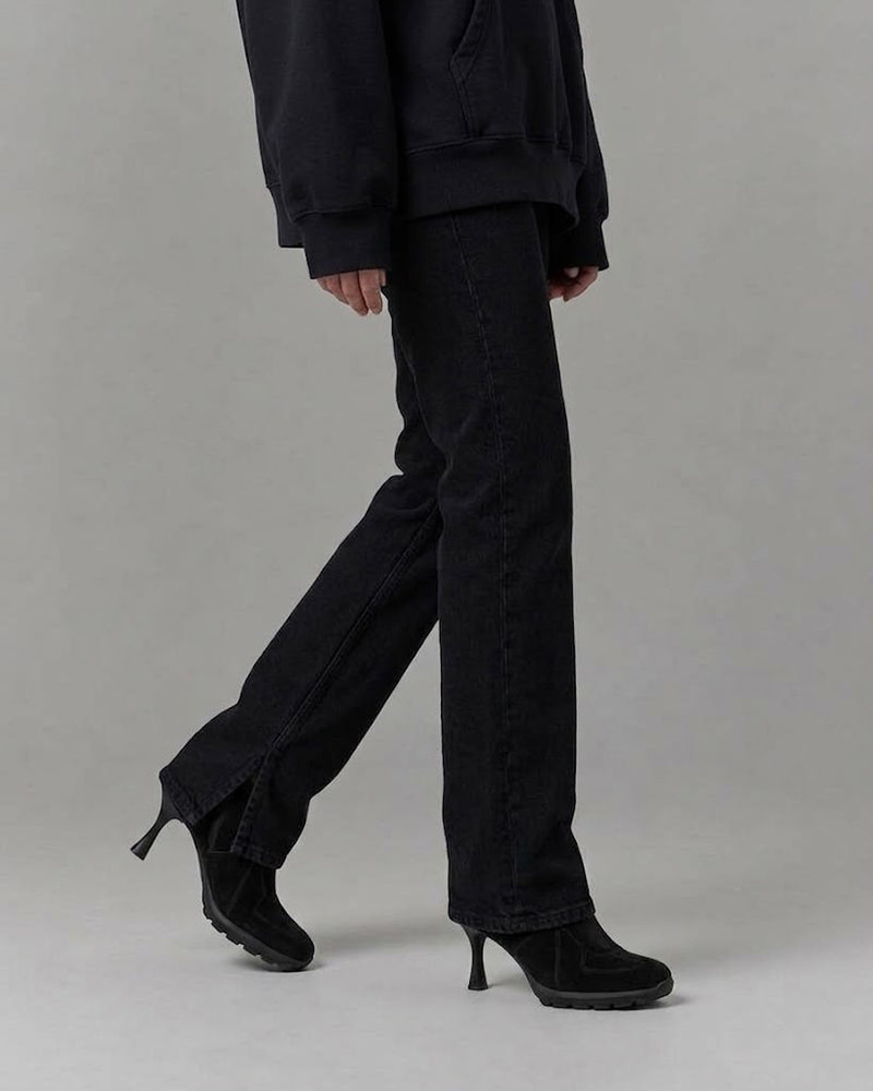 The Retro Amis Suede High Heel Sneakers-Black