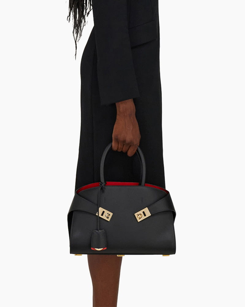 Small Hug Leather Handbag with Top Handle Secondary image