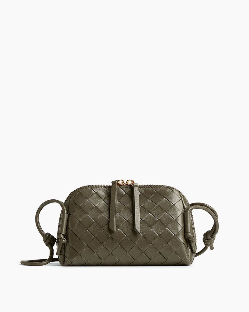 Women's Concert Pouch Intrecciato Leather Shoulder Bag