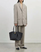 Women's New York Belted Leather Tote Bag