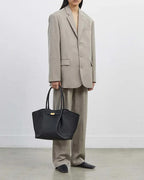 Women's New York Belted Leather Tote Bag