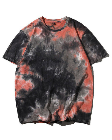 Tie-dyed Multicolor Crew Neck Short-sleeved T-shirt