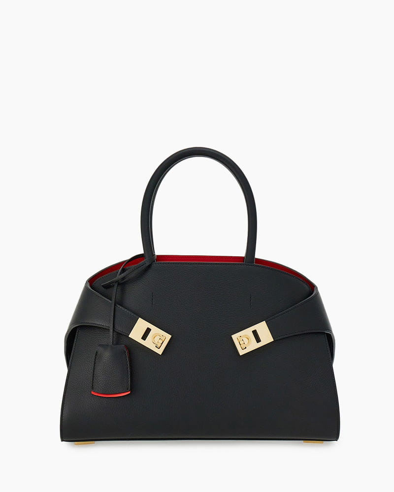 Small Hug Leather Handbag with Top Handle Main image