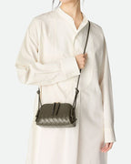 Women's Concert Pouch Intrecciato Leather Shoulder Bag