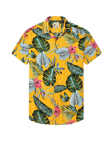 Summer Beach Flower-Print Camp Shirt