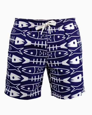 Men's Swim Beach Trunks - Fish Bone