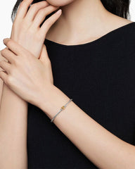 Classic Cable Heart Station Bracelet, 3mm