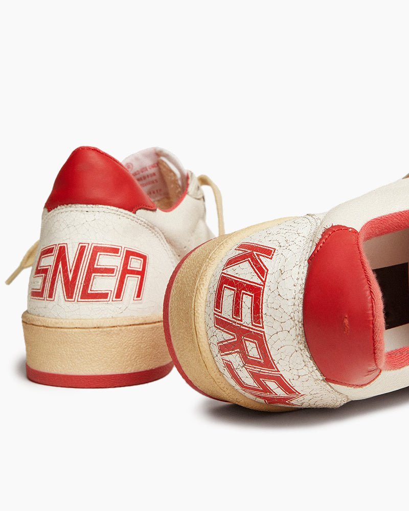 White Nappa Leather Sneakers with Star and Heel Tab