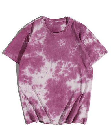 Tie-dyed Multicolor Crew Neck Short-sleeved T-shirt