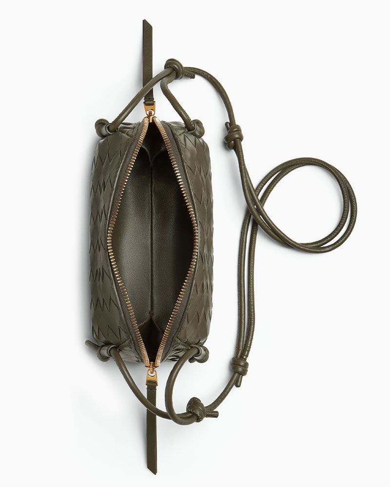 Women's Concert Pouch Intrecciato Leather Shoulder Bag