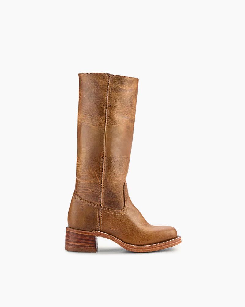 Women's Black Leather Knee-High Boots