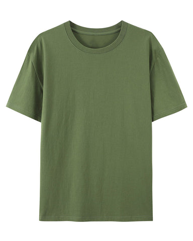 Large Solid Color Cotton Printed T-shirt