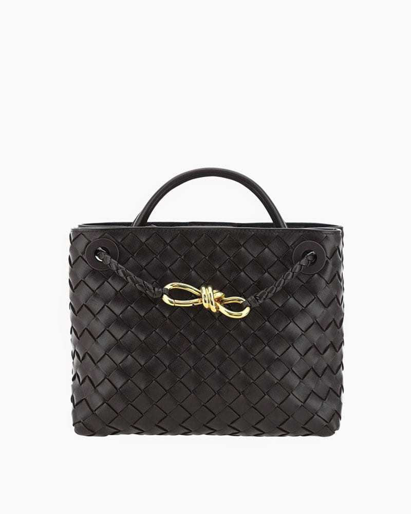 Women's Woven Leather Quilted Top Handle Bag Main image