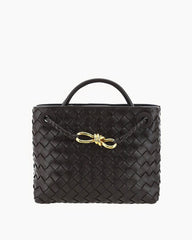 Women's Woven Leather Quilted Top Handle Bag