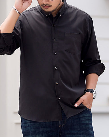 Large Size Business Casual Loose Long Sleeve Shirt