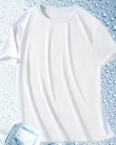 Large Size Ice Silk Stretch Sports Fitness T-shirt