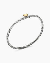 Classic Cable Heart Station Bracelet, 3mm