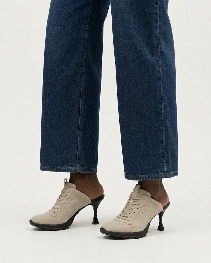 Women’s City Commute Suede High-Heel Sneaker-Red