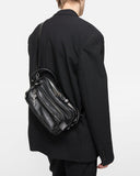 Multi Pocket Leather Shoulder Bag Zip Details