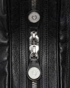 Multi Pocket Leather Shoulder Bag Zip Details