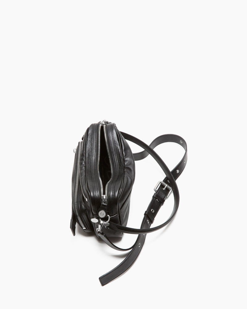 Multi Pocket Leather Shoulder Bag Zip Details